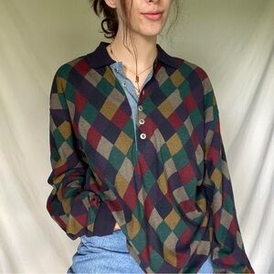 Multicolor Argyle Women's Sweater